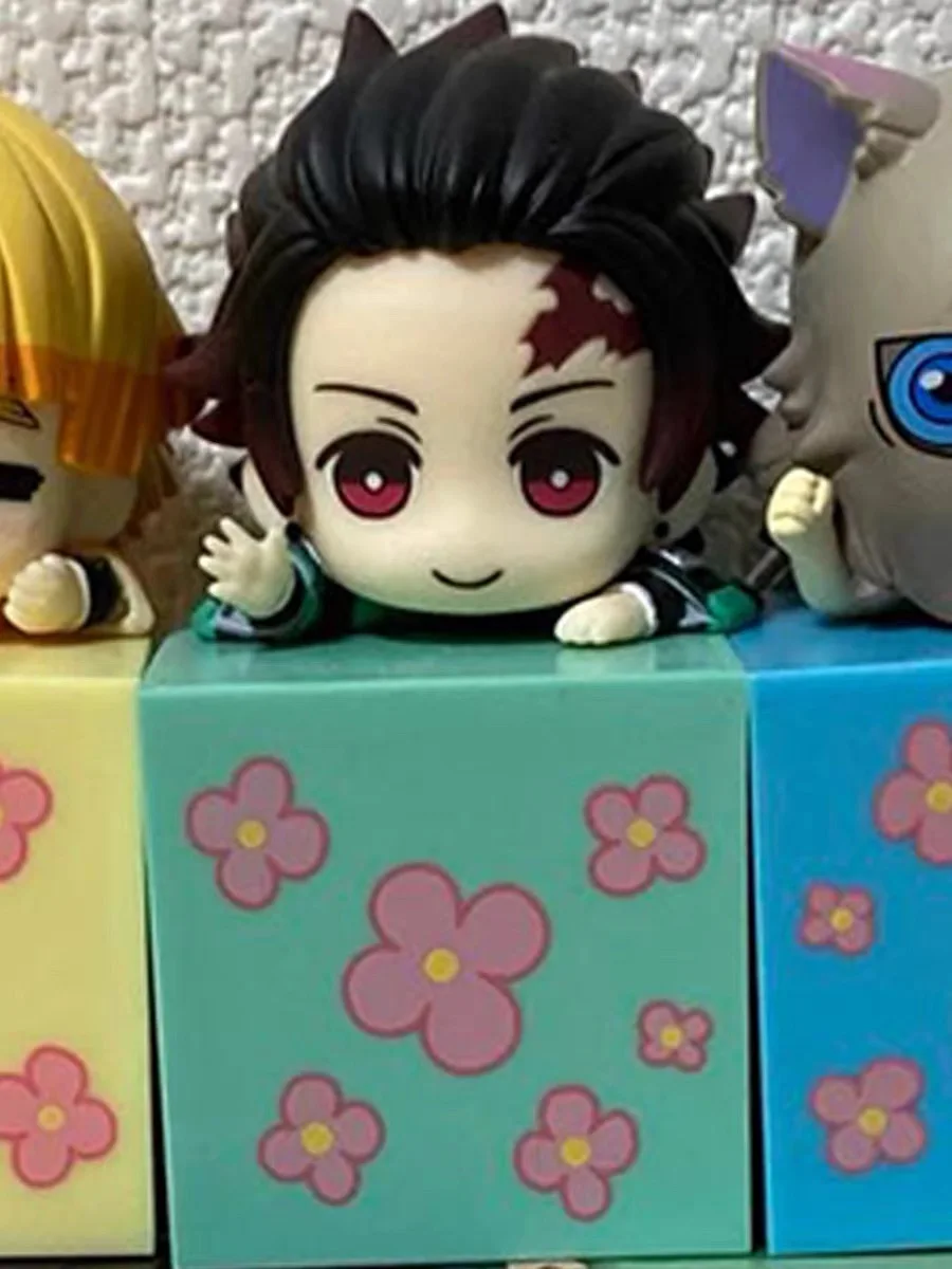 demon slayer cute Q version chassis Tanjiro gift Nezuko anime doll My Wife Zenitsu Lapa box egg figure toy car ornament pvc