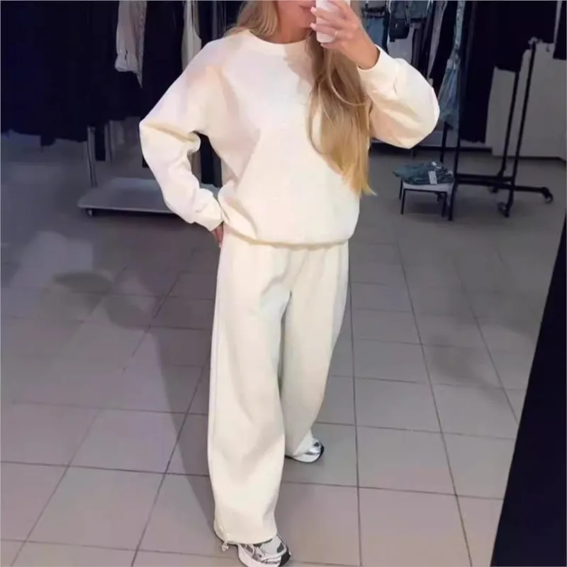 السراويل النسائية دعوى الخريف جديد س الرقبة الساخن الماس بأكمام طويلة تي شيرت الرباط Sweatpants السيدات المألوف 2 قطعة مجموعات