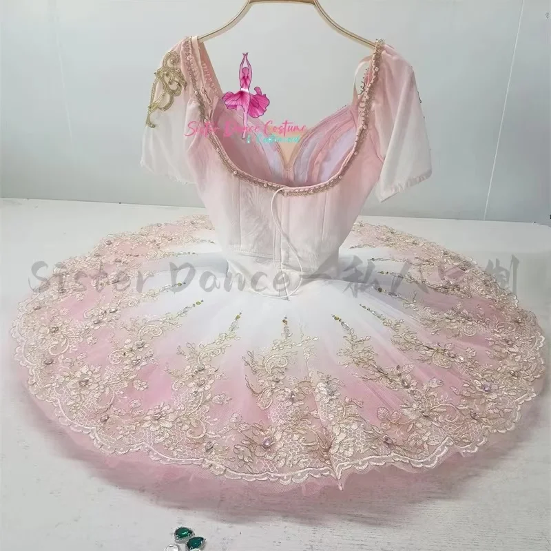 2024 New pink Fairy doll tutu private custom women's children's professional stage performance competition dress