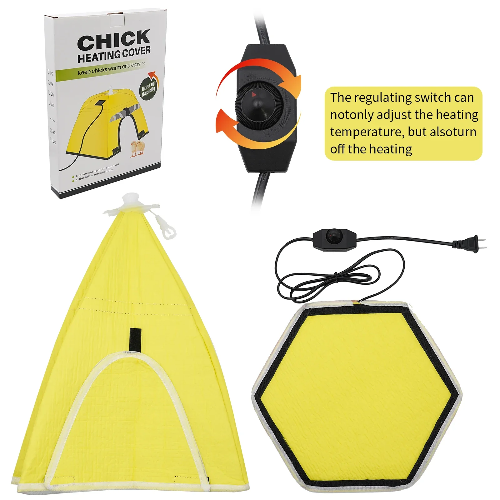 New Electric Chick Brooder Heating Cover Chick Cage Heater Chicken Warmer Easy To Install Convenient Time-saving 110V