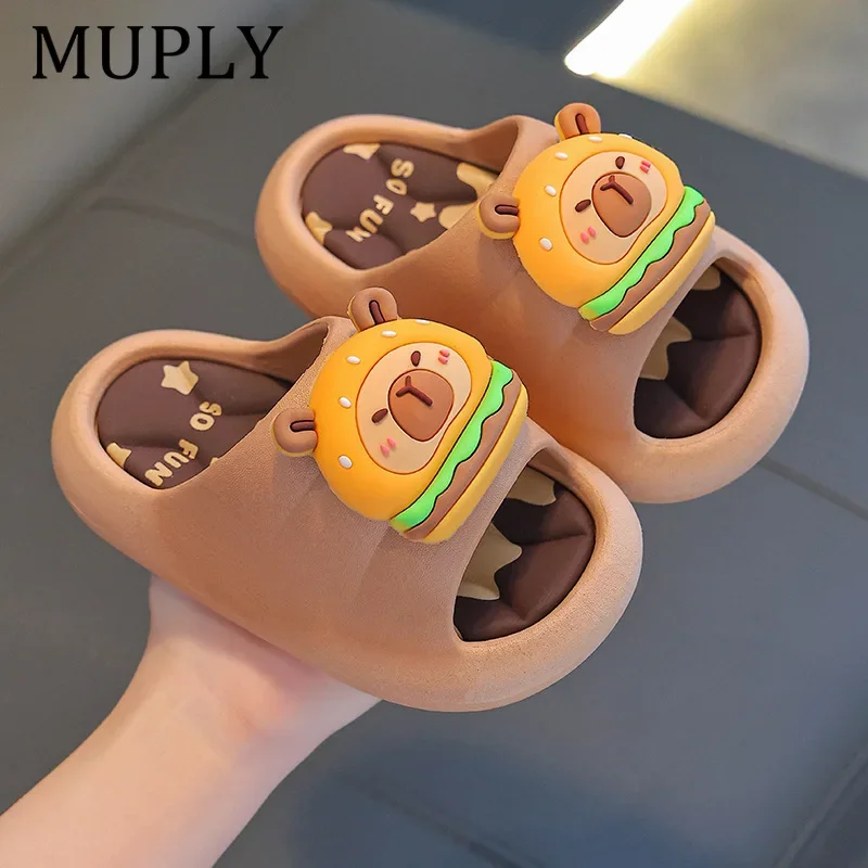 Children Slippers Cute Cartoon Girl Home Slippers 2-16 Years Old Capibala Boys Non Slip Soft Soled Bathroom Slippers
