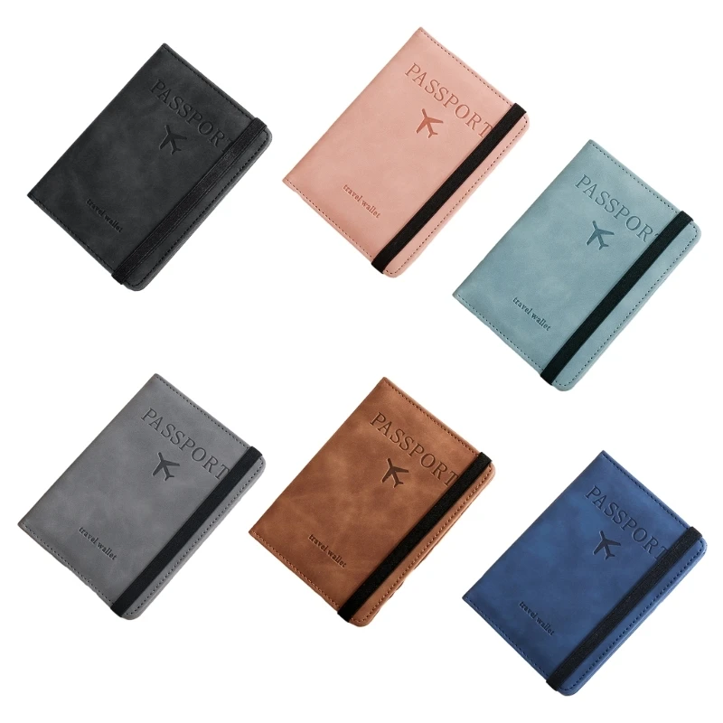 

PU Leather ID Card Holder Business Passport Holder Credit Card Organzier MultiSlot Wallet RFIDBlocking Travel Document