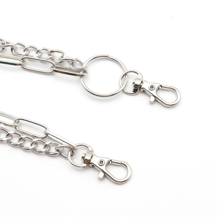 Double Chain Metal Circle Pants Chain Vintage Punk Hip Hop Waist Chain for Men Women Adjustable Length High Quality view 3