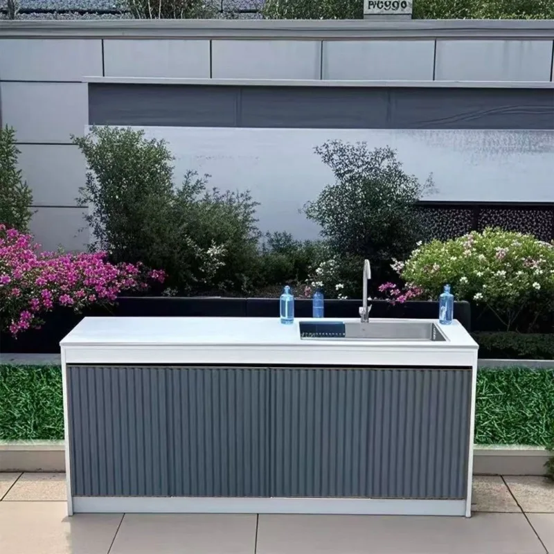 

Outdoor Aluminum Alloy Cabinet Wash Table Villa All Aluminum Alloy Grille Door Garden Wash Basin Locker Operator