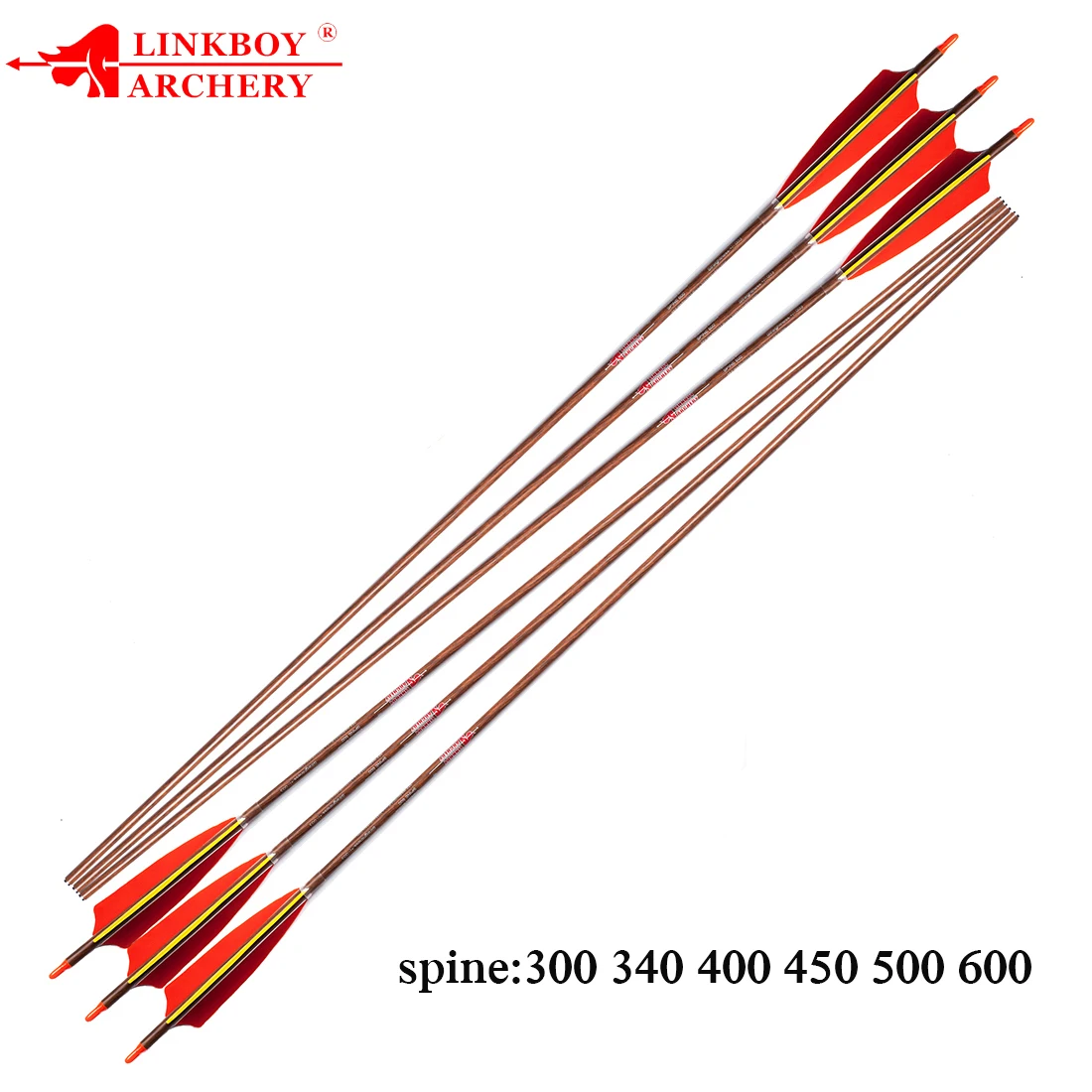

Стрелы для стрельбы из лука Linkboy-Pure Carbon, блочный лук, охотничья стрельба, Spine300, 340, 400, 450, 500, 600, 700, 32 дюйма, ID6,2 мм, 6 шт.
