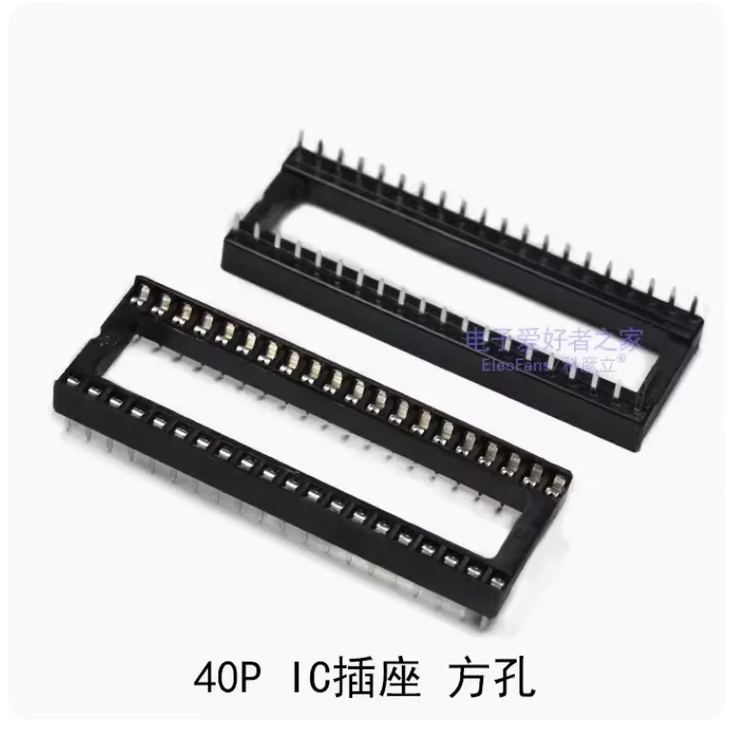 10PCS/1lot DIP40 40pins IC pins square pin Square channel tongue IC socket microcontroller direct insertion 40pin chip socket