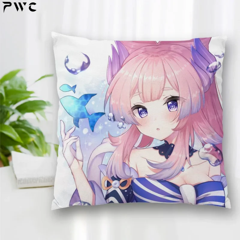 Kokomi genshin impact fanart pattern pillowcase custom zipper pillow cover sofa home car decoration