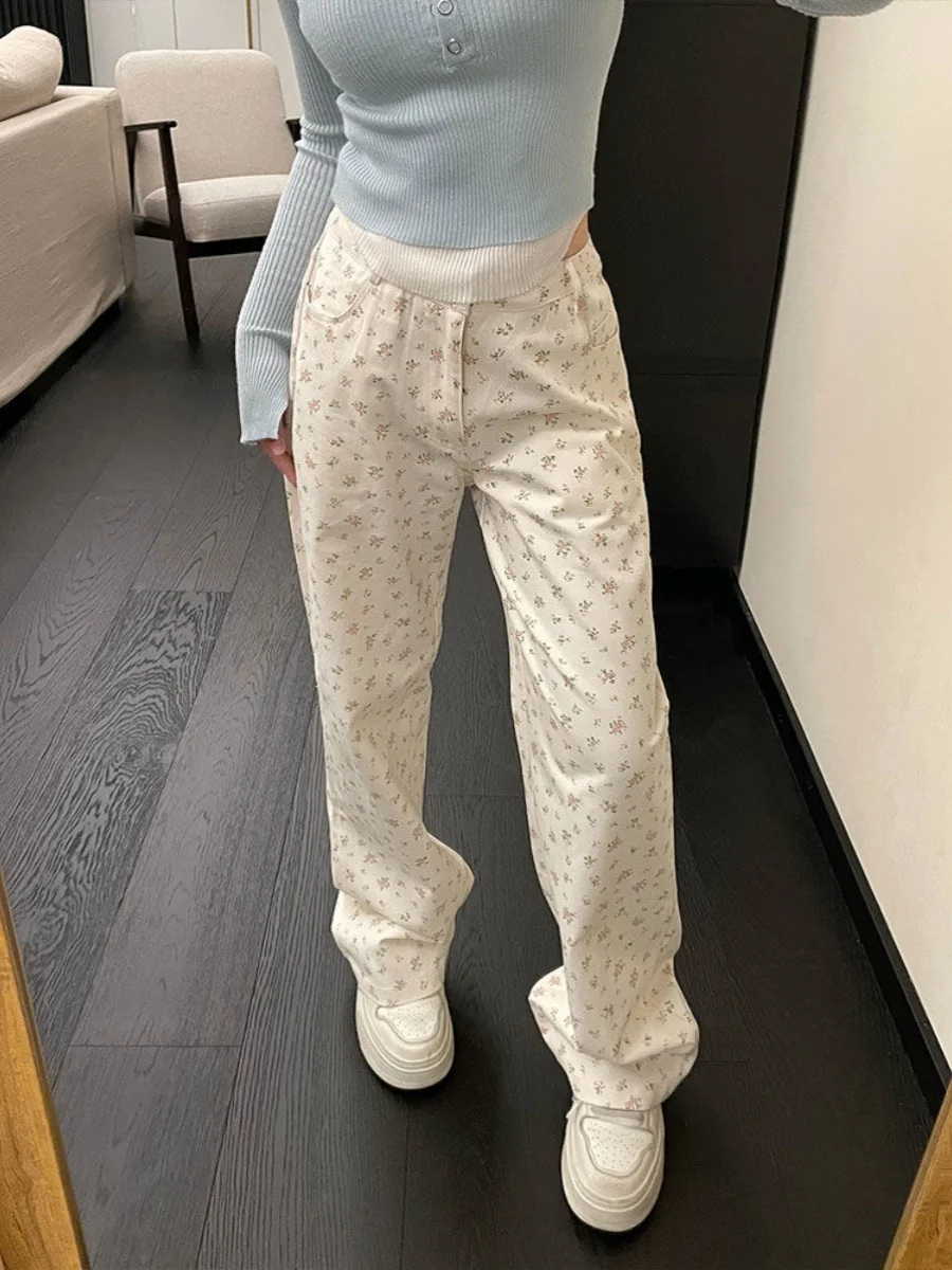 Jeans marrons harajuku y2k férias viagens praia feminino denim moda confortável luz fina respirável fresco ar fresco