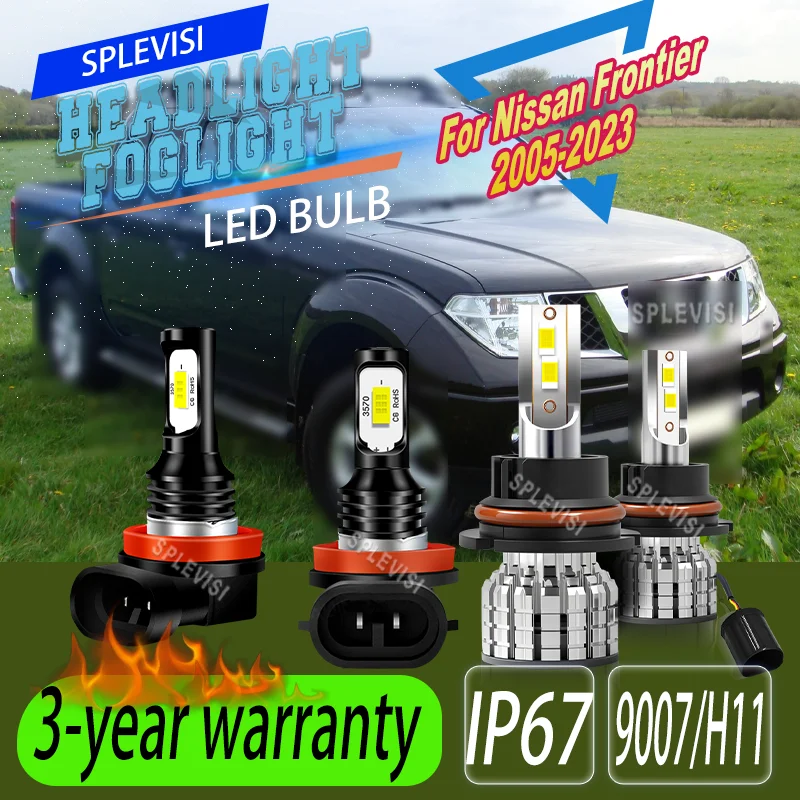 

12V/24V Compatible LED Lighting Set Headlight Foglight For Nissan Frontier 2005 2006 2007 2008 2009 2010 2011 2012 2013-2023