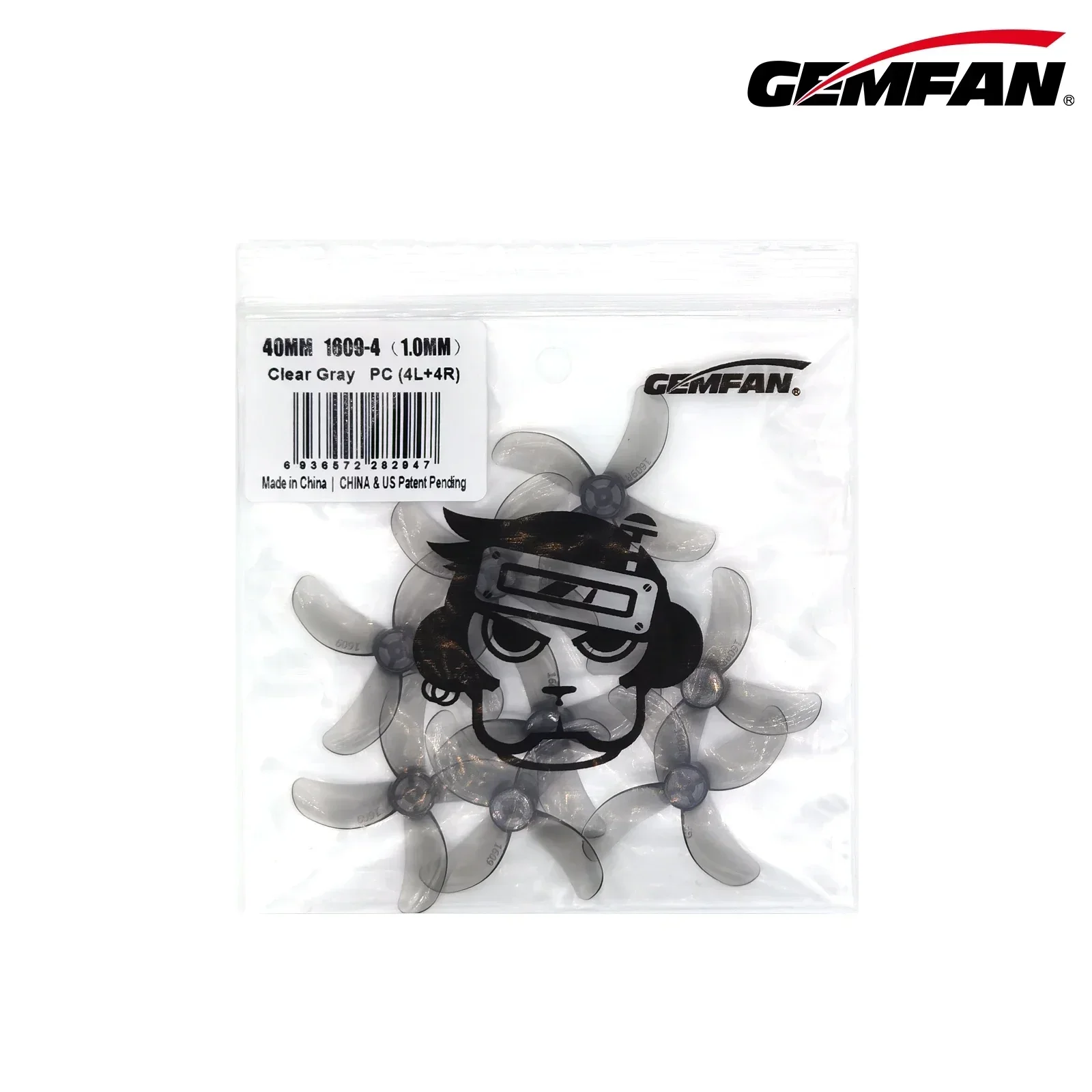 12Pairs(12CW+12CCW) Gemfan 1609 40mm 4-Blade Propeller 1mm / 1.5mm (Random Color)