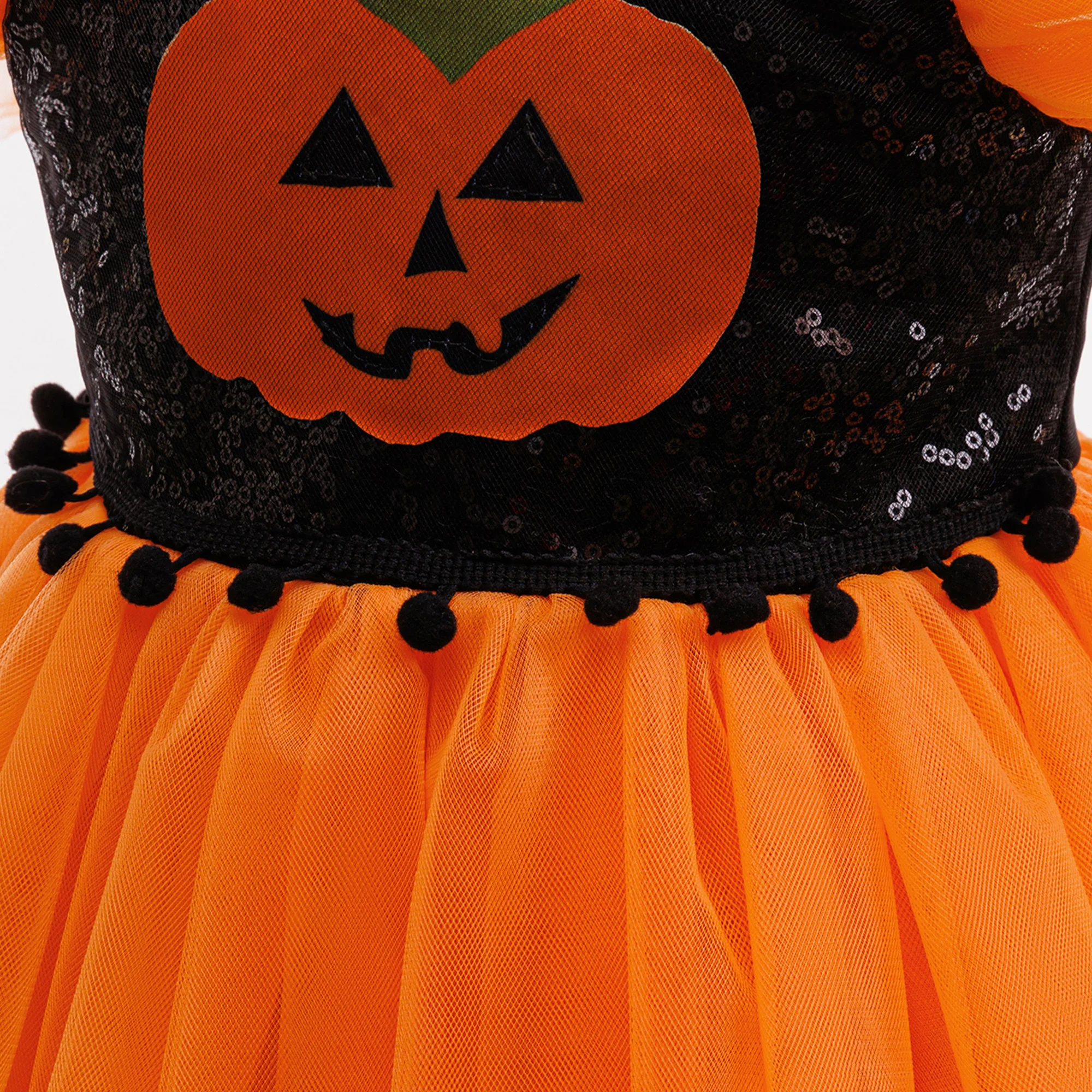 Kleinkind-Kürbis-Party-Kleid für Babymädchen, Kleider für den 1. Geburtstag, Hochzeit, Brautjungfern, Prinzessinnenkleider, Mädchen-Halloween-Weihnachtskostüm – Detail 6