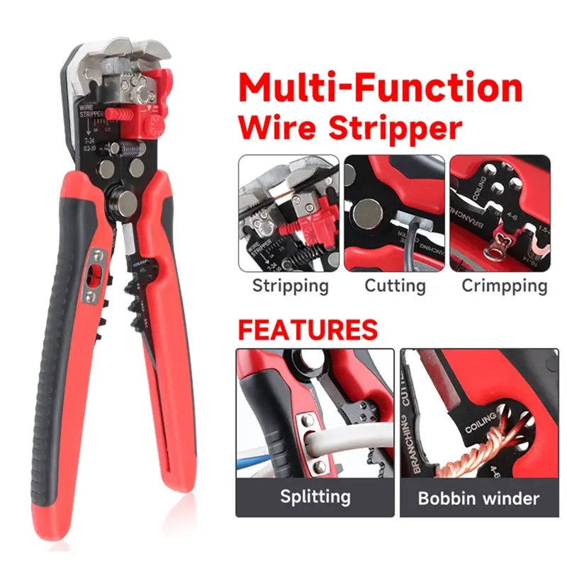BMBY-Wire Stripping Pliers 5-In-1 Multifunctional Automatic Crimping Tool Set For Cutting, Splitting& Merging Wires