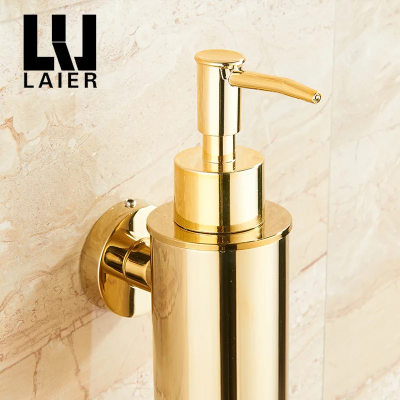 Vidric bathroom to the kitchen hotel Seoul punching style white gold round soap dispenser manual compression pump soap dispenser