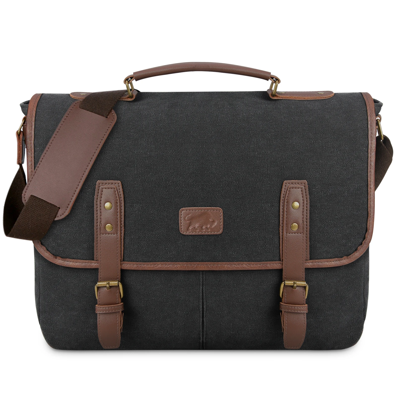 

Lubardy Mens Messenger Bag 15.6 Inch Vintage Canvas Briefcase Large Computer Laptop Bag Shoulder Bag for Business Work Travel