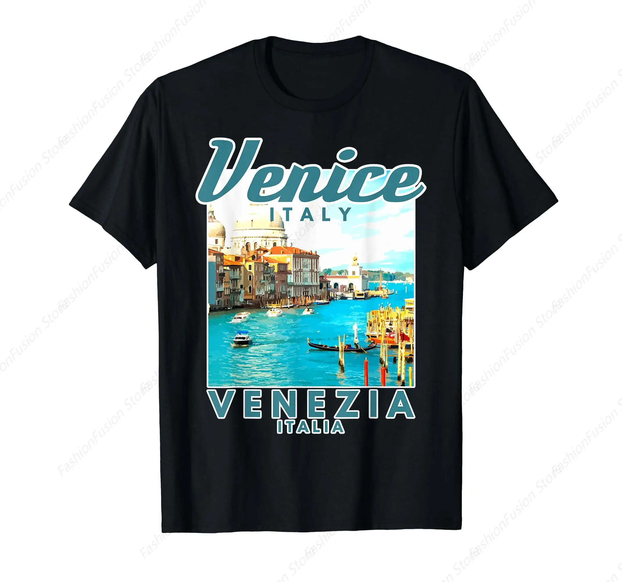 Venice Italy Venezia Italia Italian Souvenir Vintage Gift T-Shirt Cotton O-Neck Shirts Casual Outdoor Tee Tops Mens Clothing