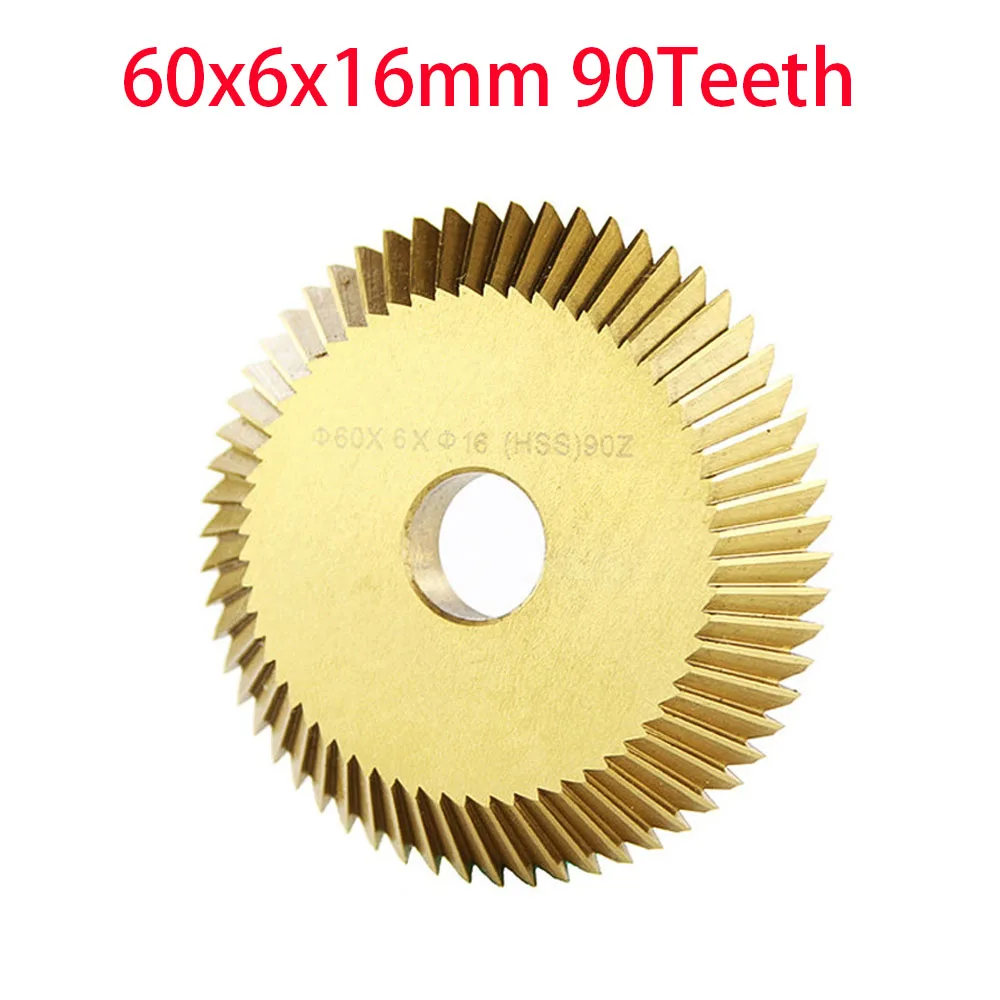 HSS Key Cutting Machine 60x6x16mm Key Copy Machine Face Milling Cutter 90Teeth Key Cutting Blade Locksmith Tool for Making Keys