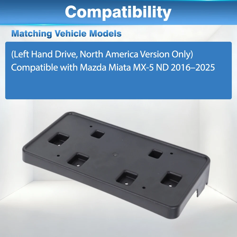 For Mazda Miata MX-5 ND 2016 2017 2018 2019 2020 2021-2025 Car Front License Plate Frame Mounting Holder Bracket Car Accessories