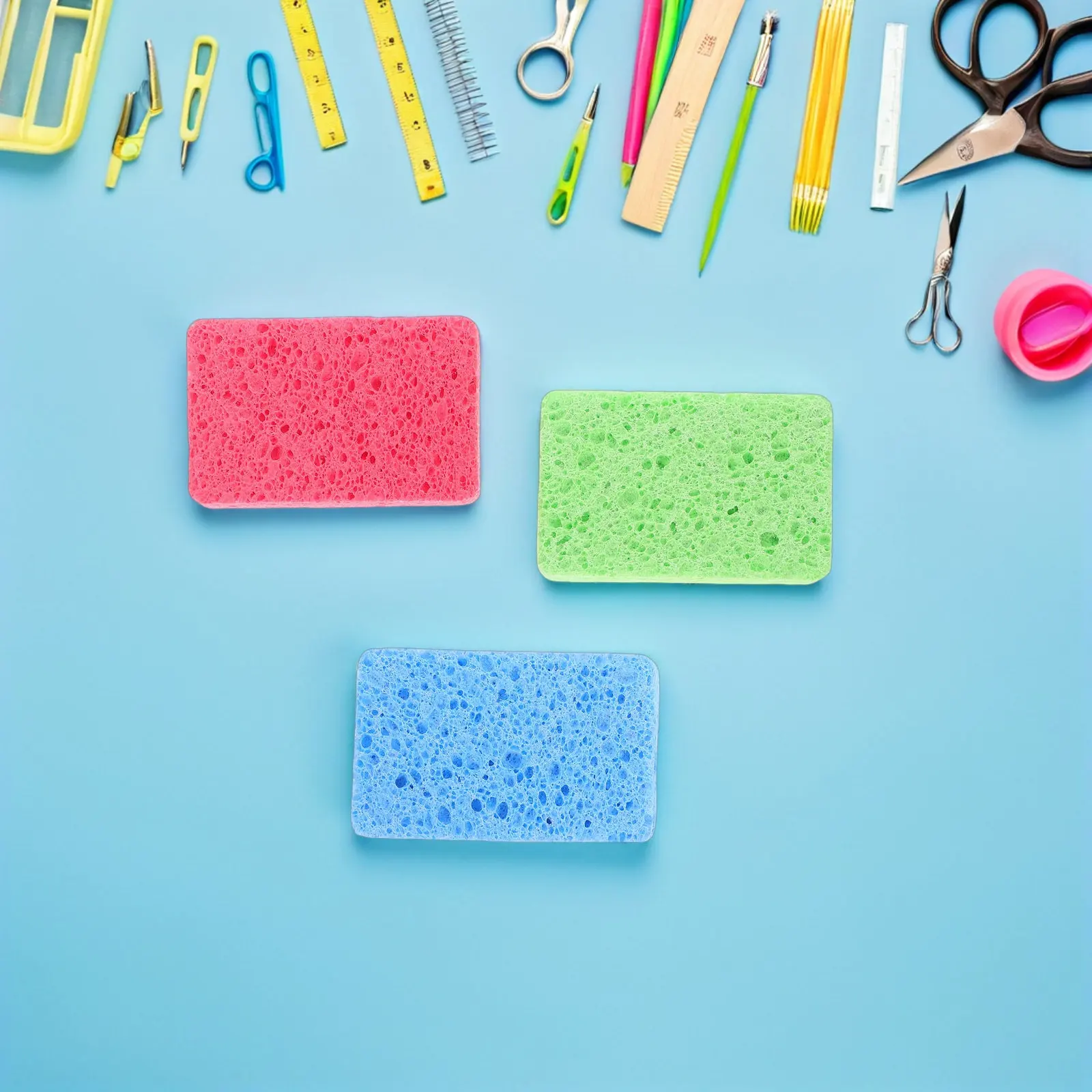 6Pcs Texture Sponge Multi Purpose Drywall Repair Tool Knockdown Patch Faux Finish Stipple Ceiling Wall Texture Blending Sponge
