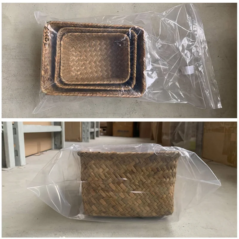 

B84B-9X Seagrass Storage Basket, Multisize Handmade Rattan Shelf Baskets & Home Storage Bins Baskets For Decoration