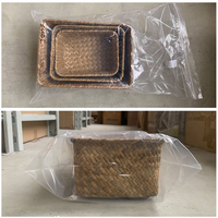 B84B-9X Seagrass Storage Basket, Multisize Handmade Rattan Shelf Baskets & Home Storage Bins Baskets For Decoration