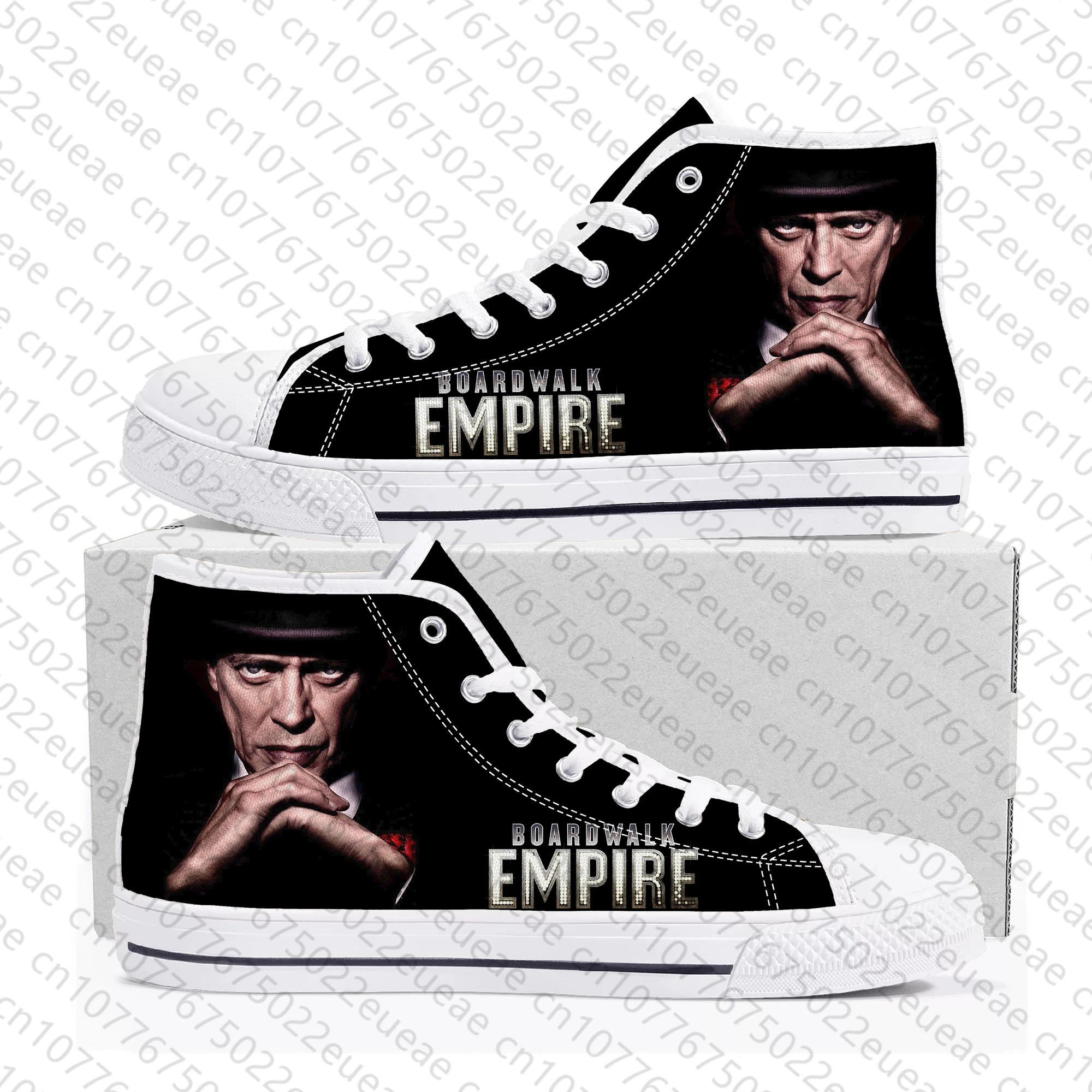Boardwalk Empire High Top Sneakers Mens Womens Teenager High Quality Nucky Thompson Canvas Sneaker Casual Shoe Customize Shoes image 2