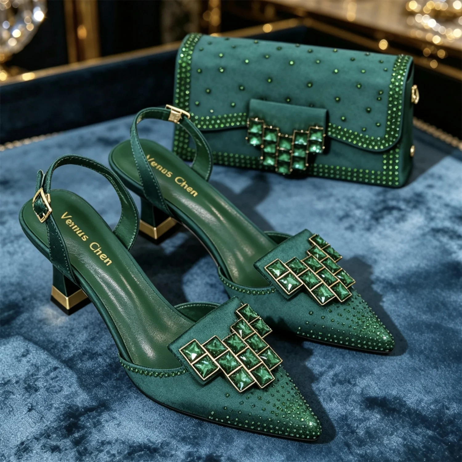 Women Fashion Handbags - Elegante Set di Scarpe e Pochette