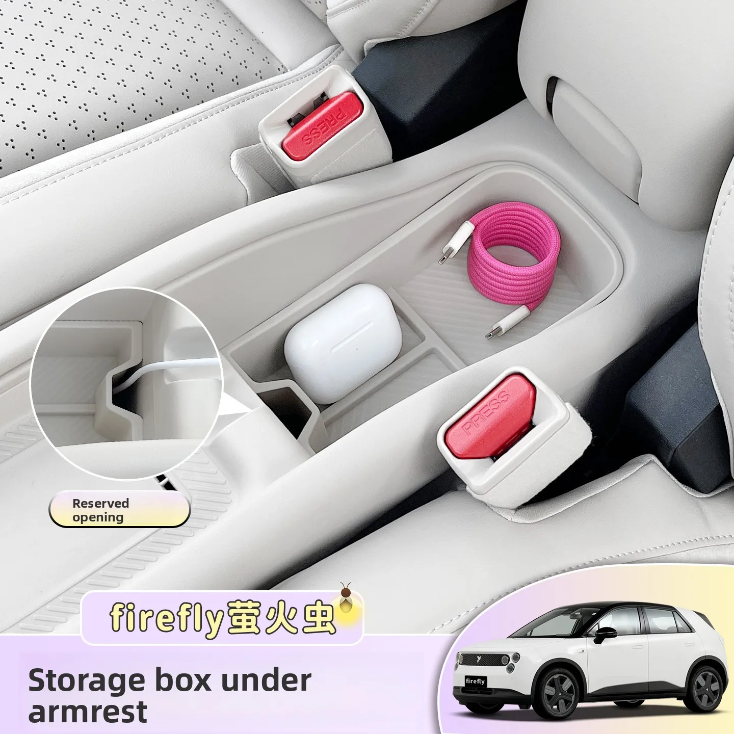 

Car Under The Armrest Box Storage Box Special Interior Modified Auto Accessories for NIO Firefly