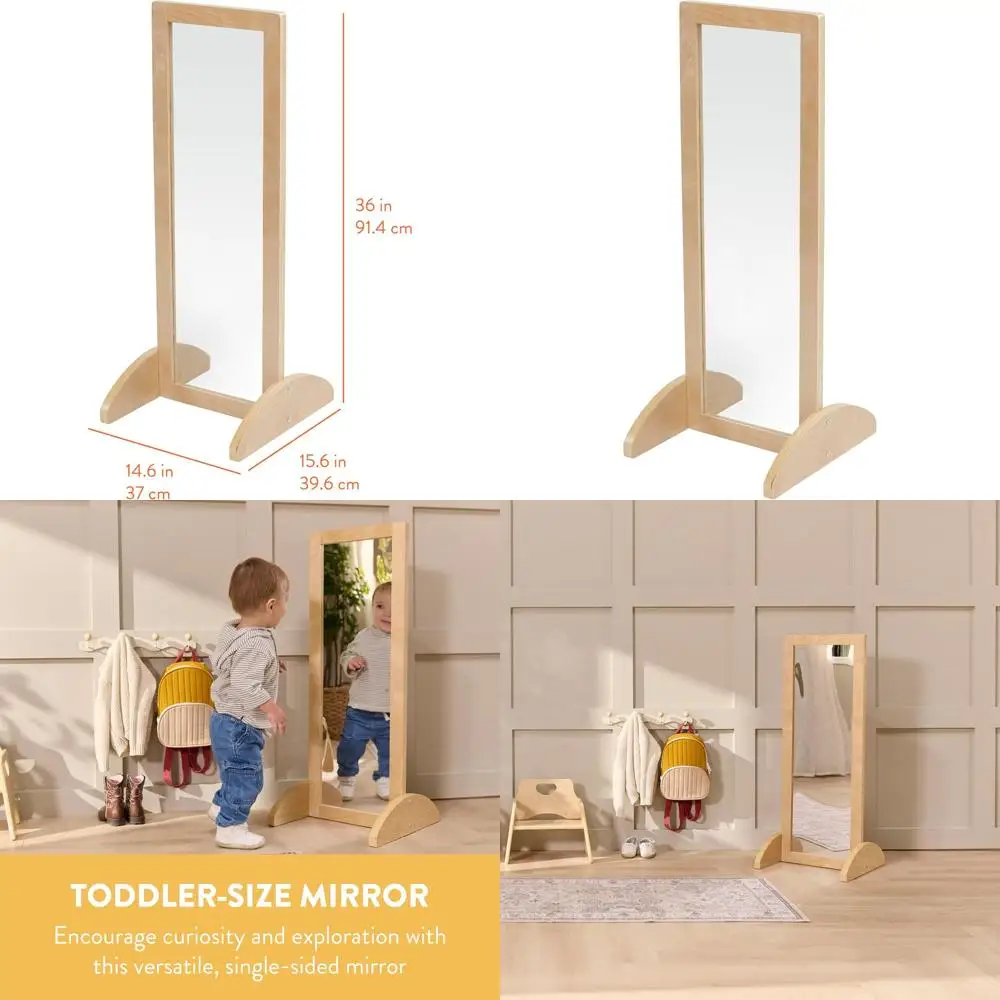 

Infant Double-Sided Baby Mirror, Natural Wood, Kids' Furniture