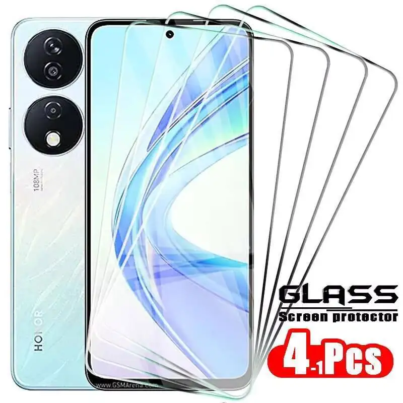 

4-1Pcs Tempered For Honor X7b Protective Glass X5 X6 X7 X8 X9 X6a X8a X8b X7a 90 70 Lite Full Cover Screen Protector Film