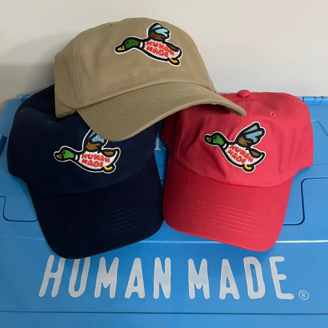 Human Made Flying Duck Embroidery Baseball Cap, Soft Top Casual Hat for Couple Unisex