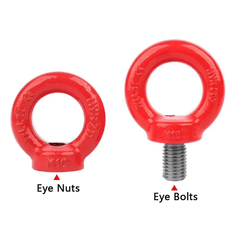 1pcs M6 M8 M10 M12 M14 M16 M18 M20 M24 M30 G80 High Tensile Eye Nuts / Bolts Lifting Ring Nut / Screws Grade 12.9 Alloy Steel