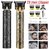 2024 Vintage T9 Professional Hair cutting machine Hair Clippers Electric Hair timmer Rechargeable Shaver Beard Trimmer for men