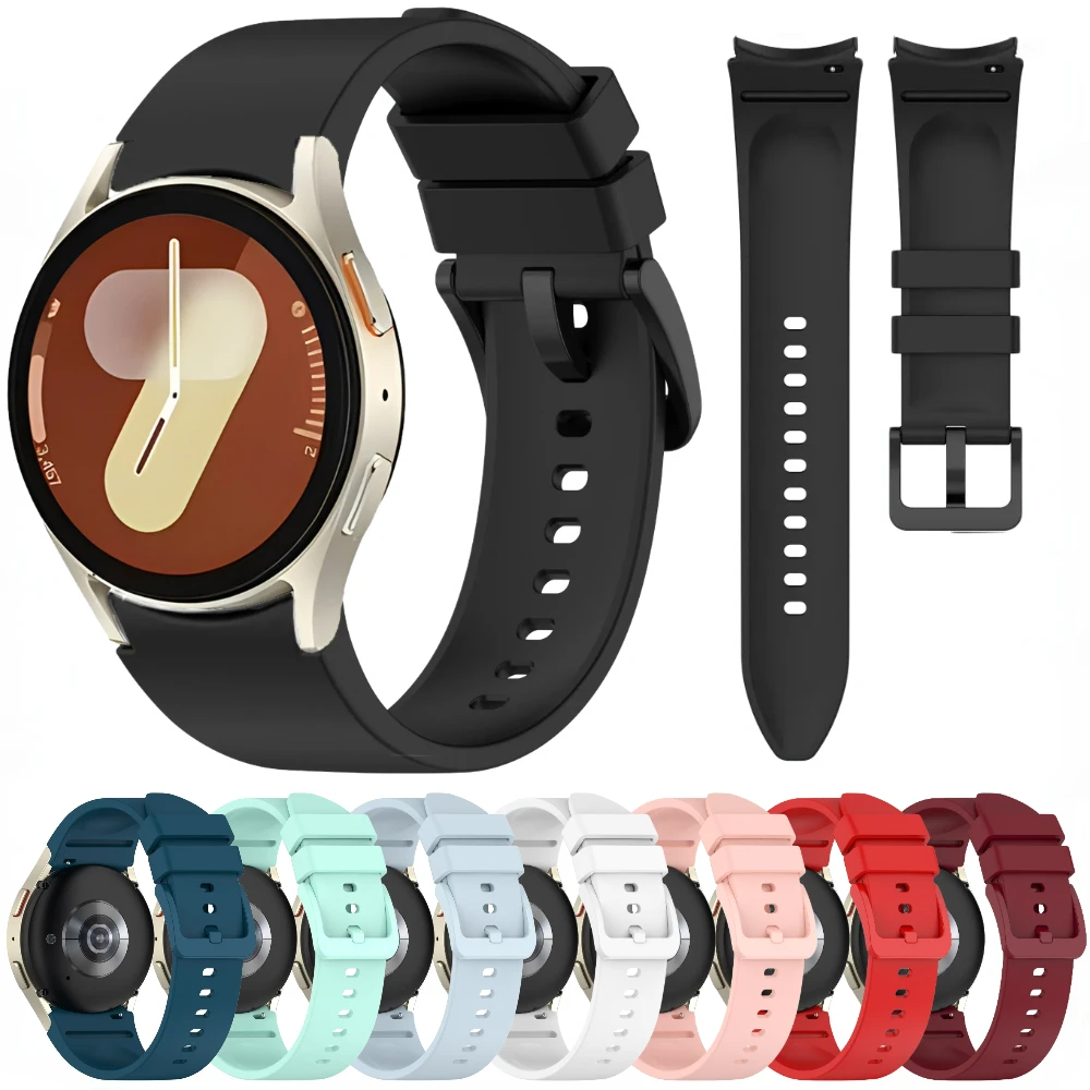 

Silicone Strap for Samsung Galaxy Watch 7 44mm 40mm 6 Classic 47mm 43mm pro 45mm No gap Adjustable Bracelet for Watch 7/5/4 Band