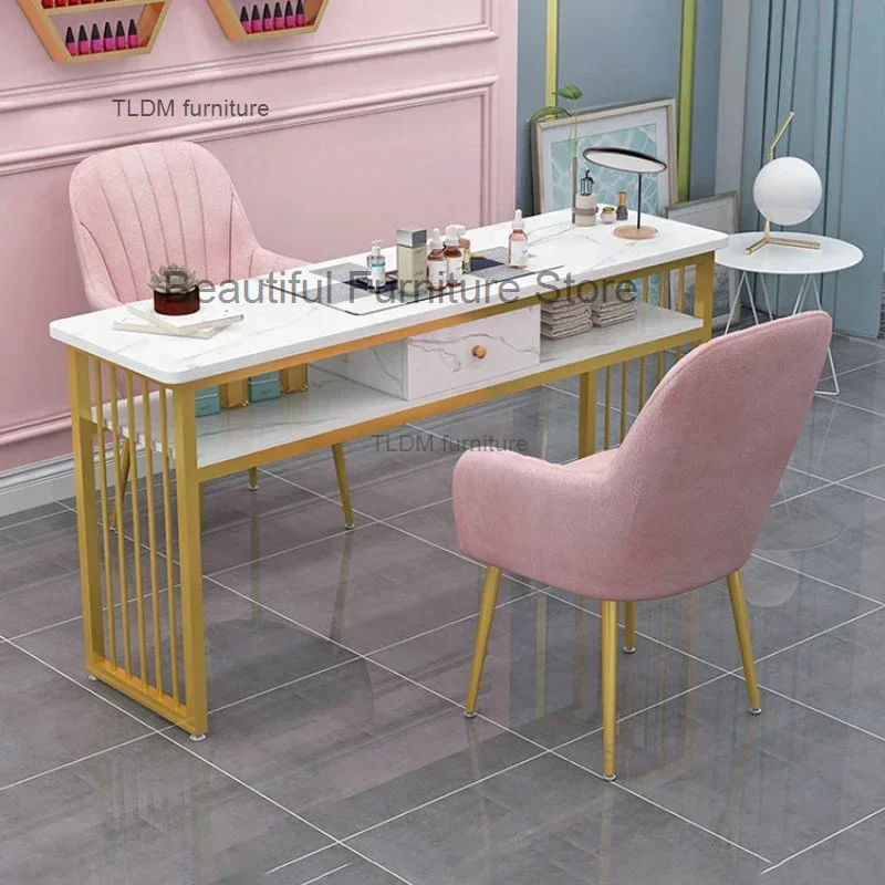 Muebles minimalistas modernos para salón de belleza, mesas de uñas de lujo, MESA DE MANICURA profesional única, mesa de uñas de moda C