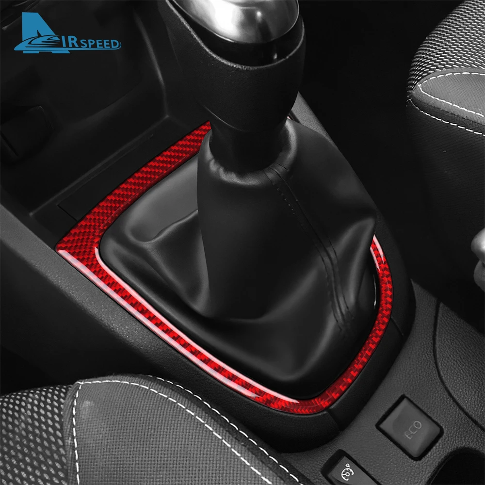 Real Soft Carbon Fiber Sticker For Renault Clio 4 2013 2014 2015 2016 2017 2018 LHD RHD Car Gear Outer Shift Frame Interior view 2