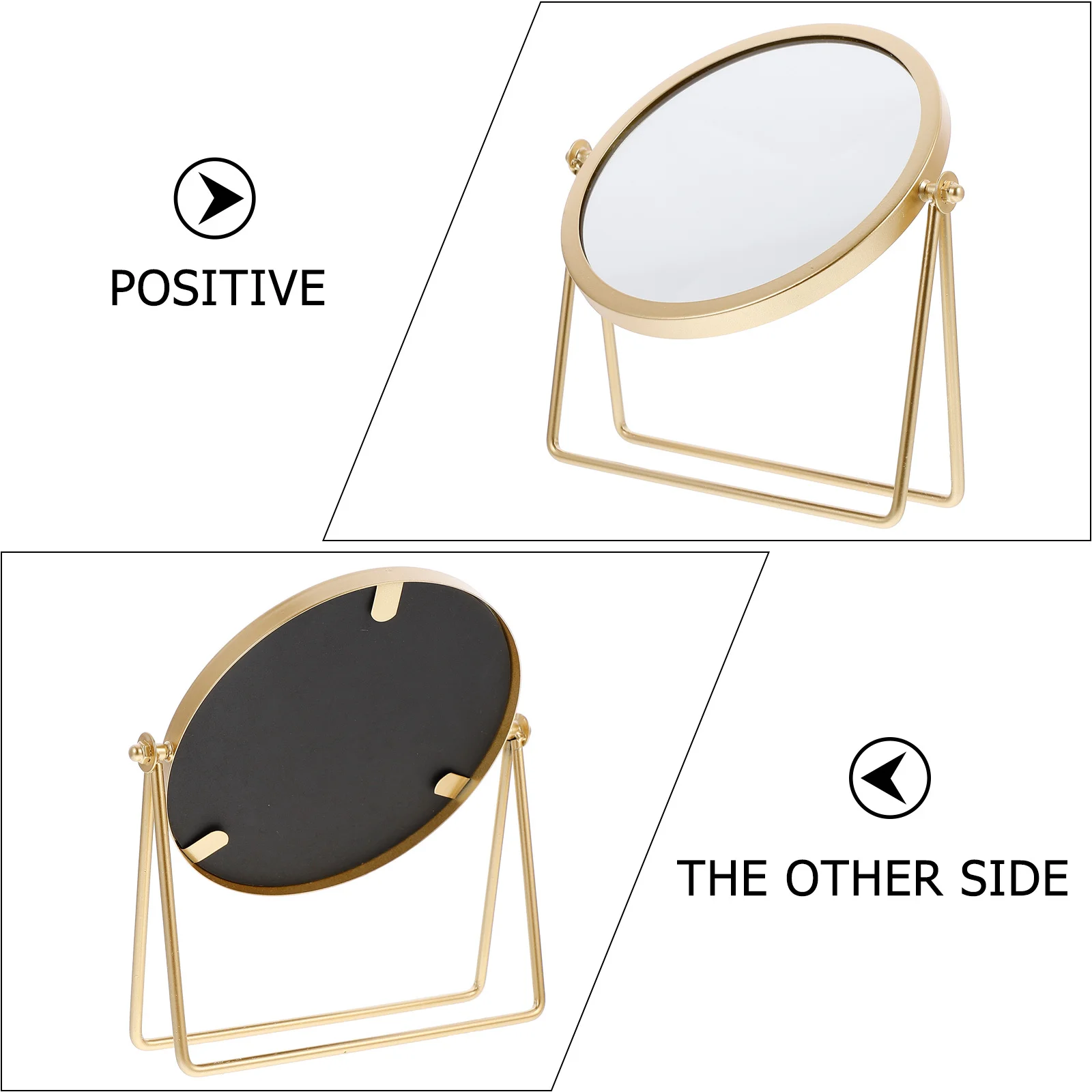 

Round Swivel Makeup Mirror for Desktop Vanity Tabletop Use Smooth Rotation Design Makeup Skincare Grooming Tool