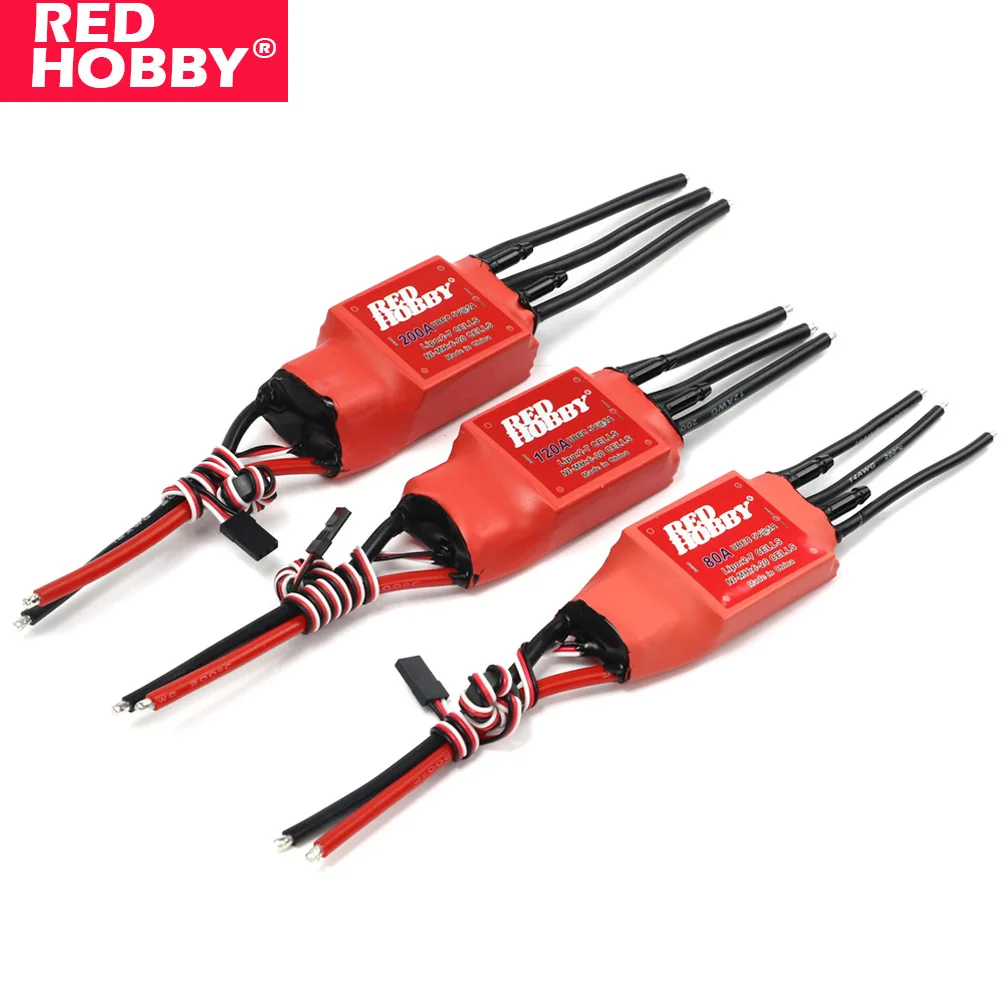 RedHobby ESC 80A 120A 200A Bidirectional Water-Cooled brushless ESC Two-Way ESC for RC Ship Pneumatic Underwater Propeller
