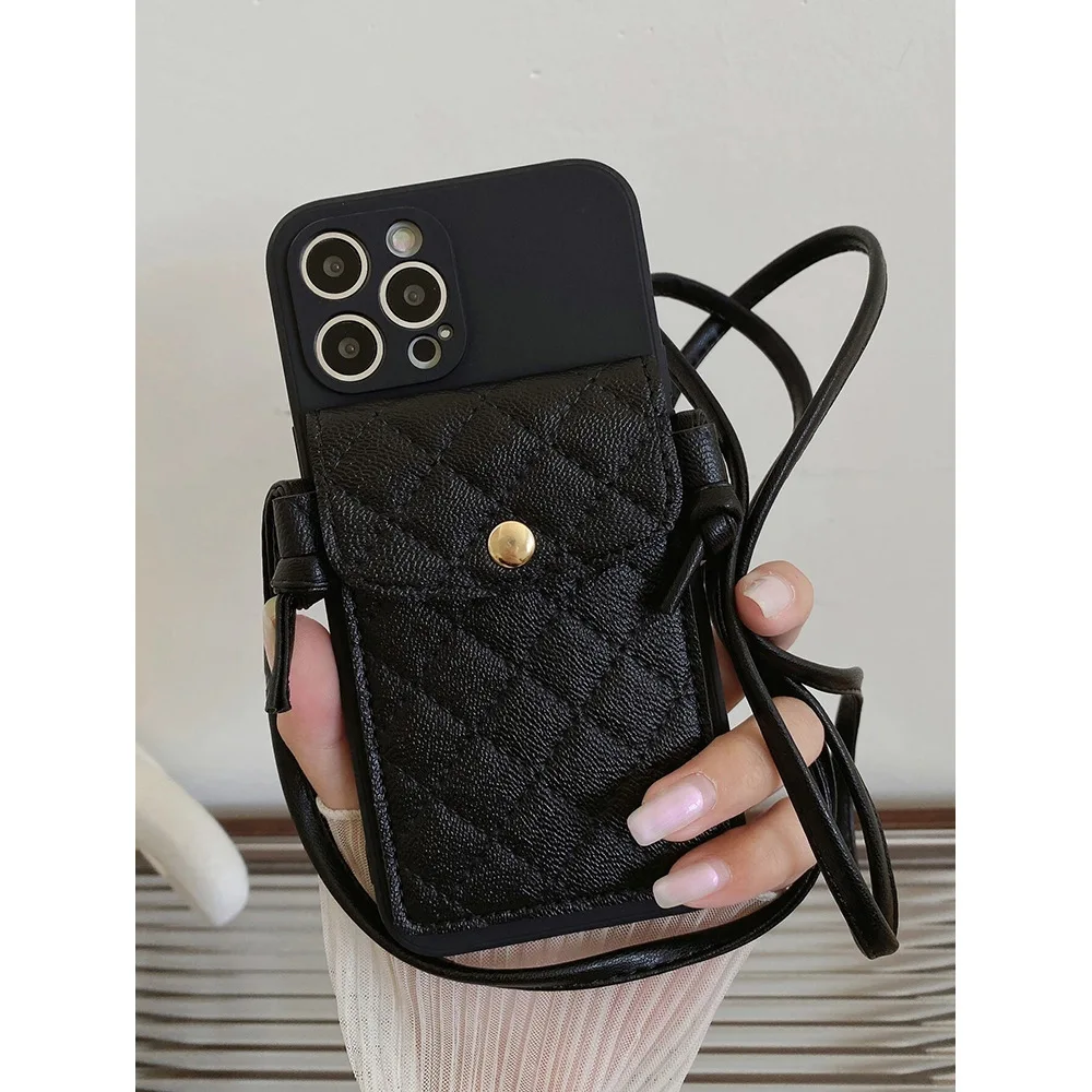 

Simple iPhone15Promax card bag iPhone11 for iPhone16promax phone case iPhone13 Crossbody strap iPhone12 All bag