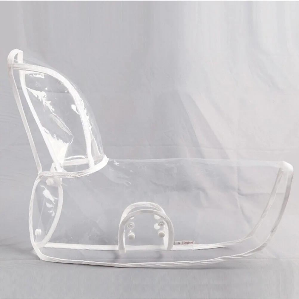 

Pet Dog Transparent Waterproof Eva Raincoat Long Hooded Poncho White Size L Puppy Rainwear Play Outdoors Pet Dog Raincoat