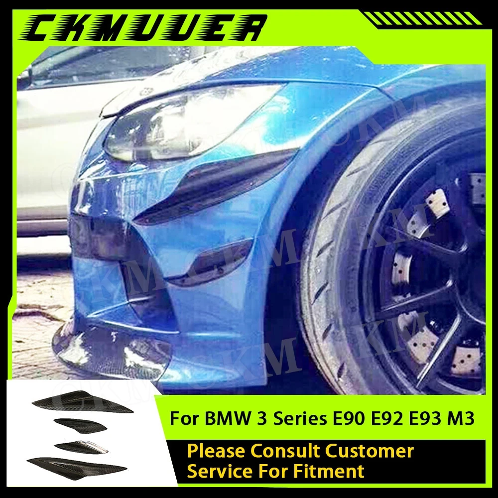 

CKMUUER Carbon Fiber Front Bumper Side Canards Splitter Spoiler for BMW 3 Series E90 E92 E93 M3 2009-2012 Car Styling