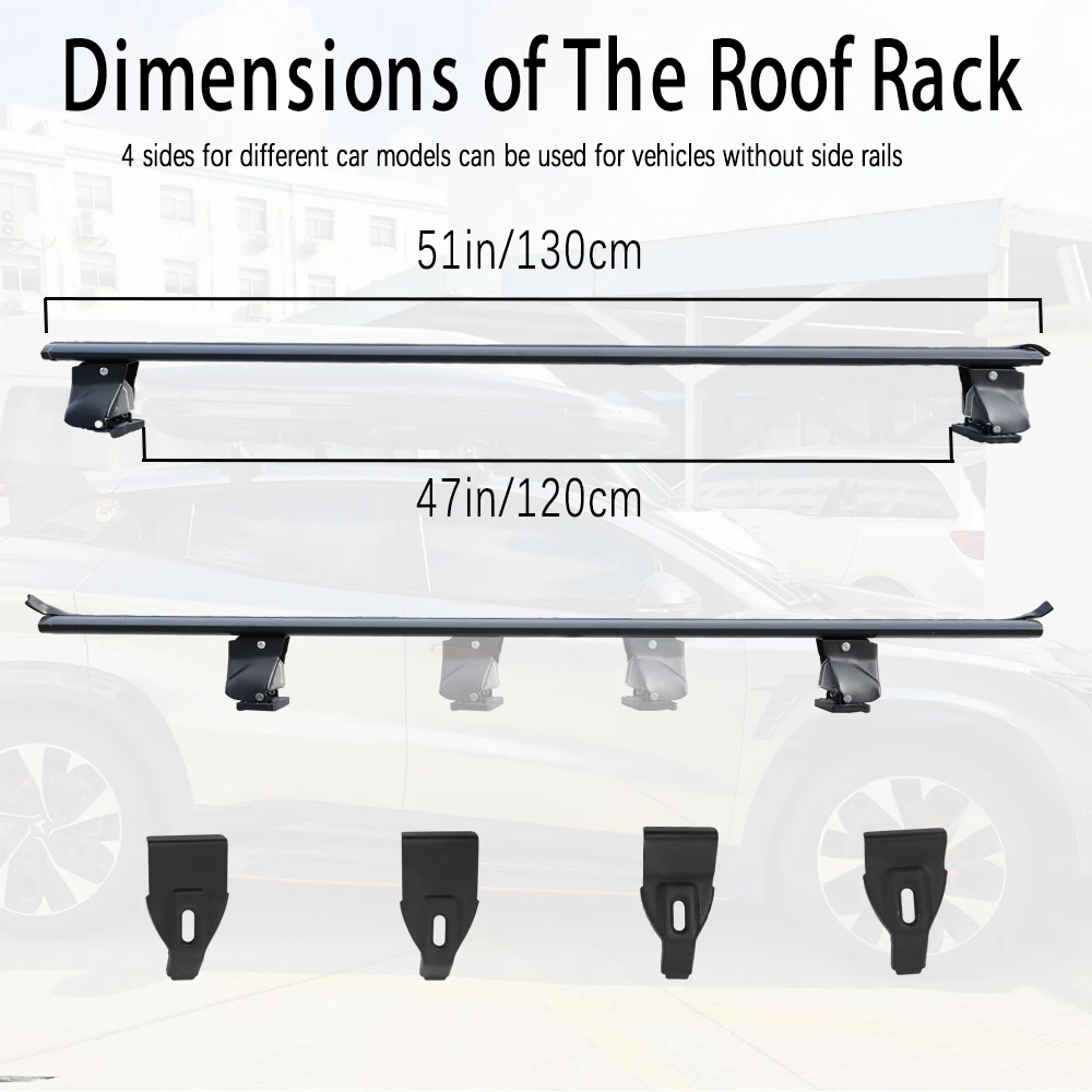 SHITURUI 2Pcs Roof luggage rack crossbar, universal aluminum alloy crossbaAluminum Alloy Side Bars Cross Rails Roof Rack Luggage view 5