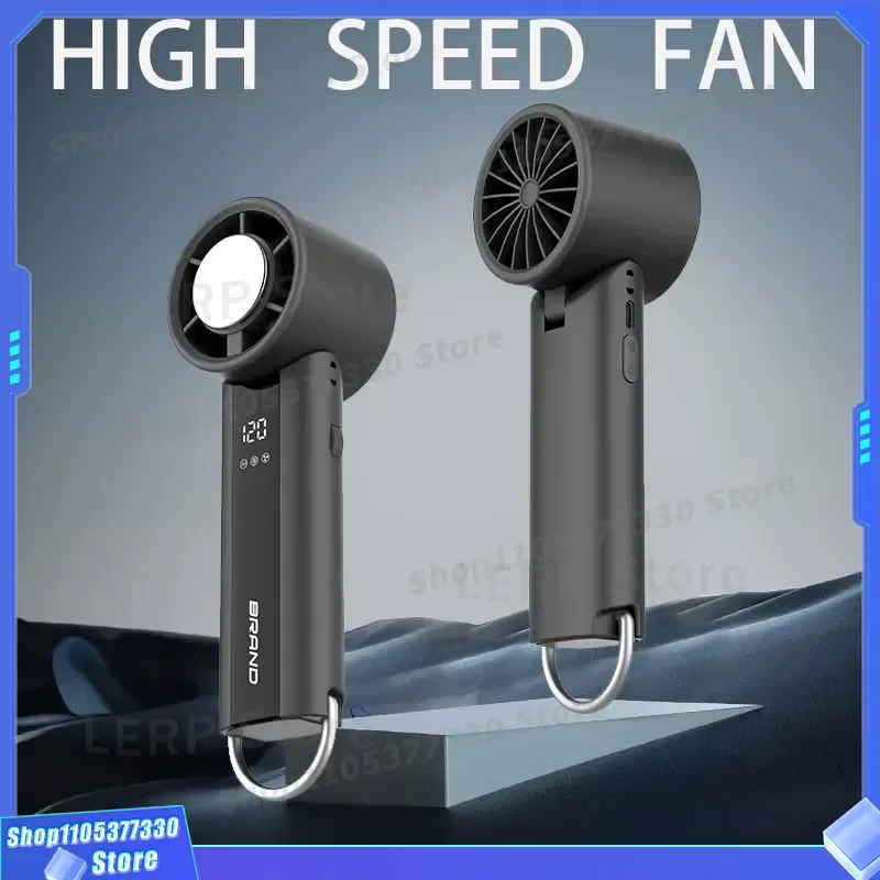 Portable Mini Handheld Fan High Speed Turbo Cooling Silent Digital Display Plastic Small Personal Air Cooler for Travel