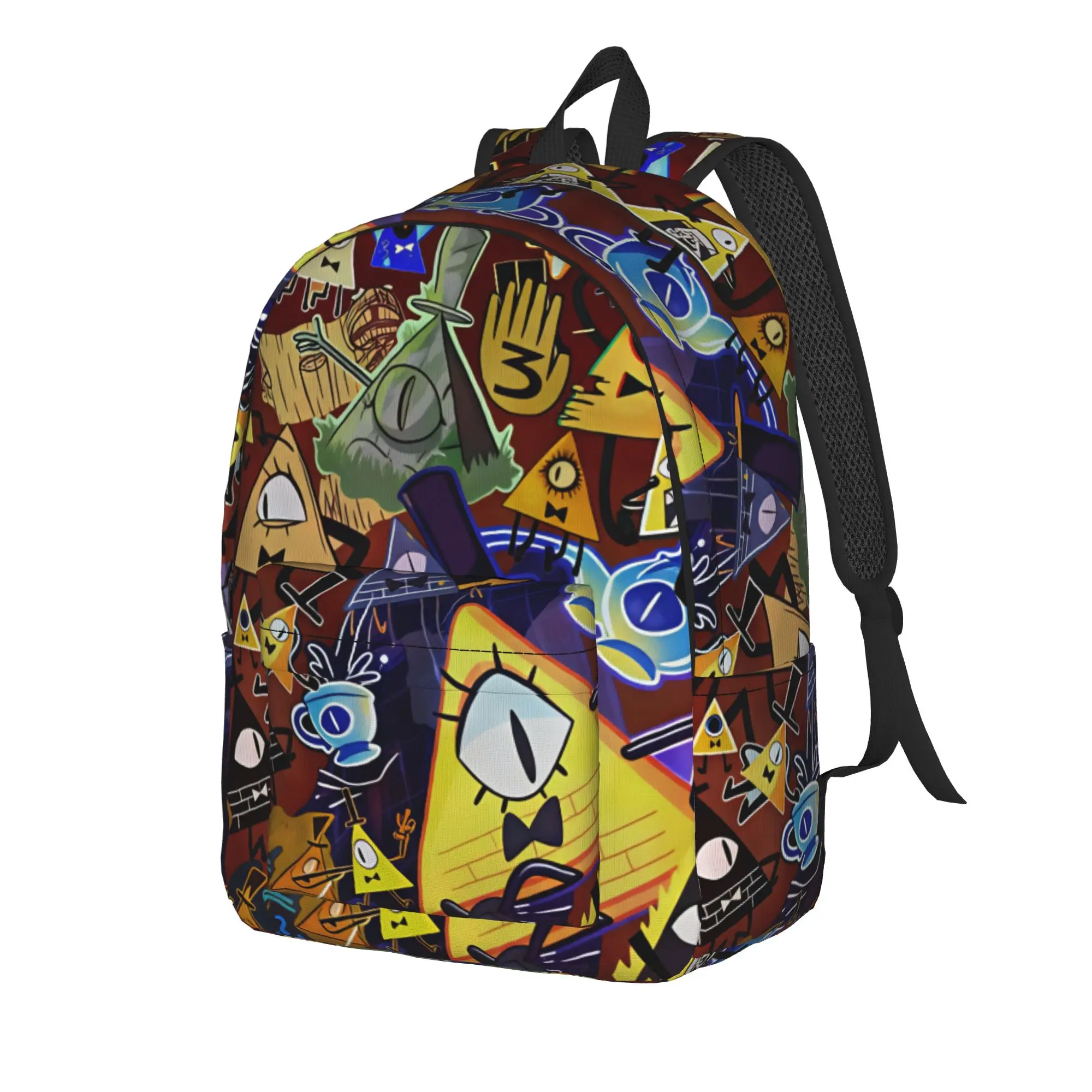 Gravitys Falls Backpack Youth Bill Cipher  Breathable Backpacks Polyester Fun School Bags Cycling Colorful Rucksack