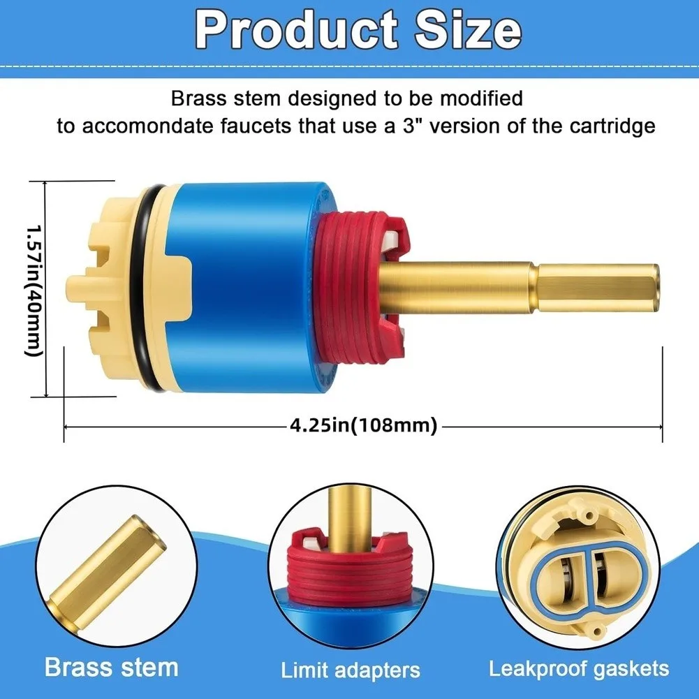 JH02BJ Pressure Balanced Cartridge for Shower and Tub For Faucets HL40 Equivalent Porcelain Core Brass Construction