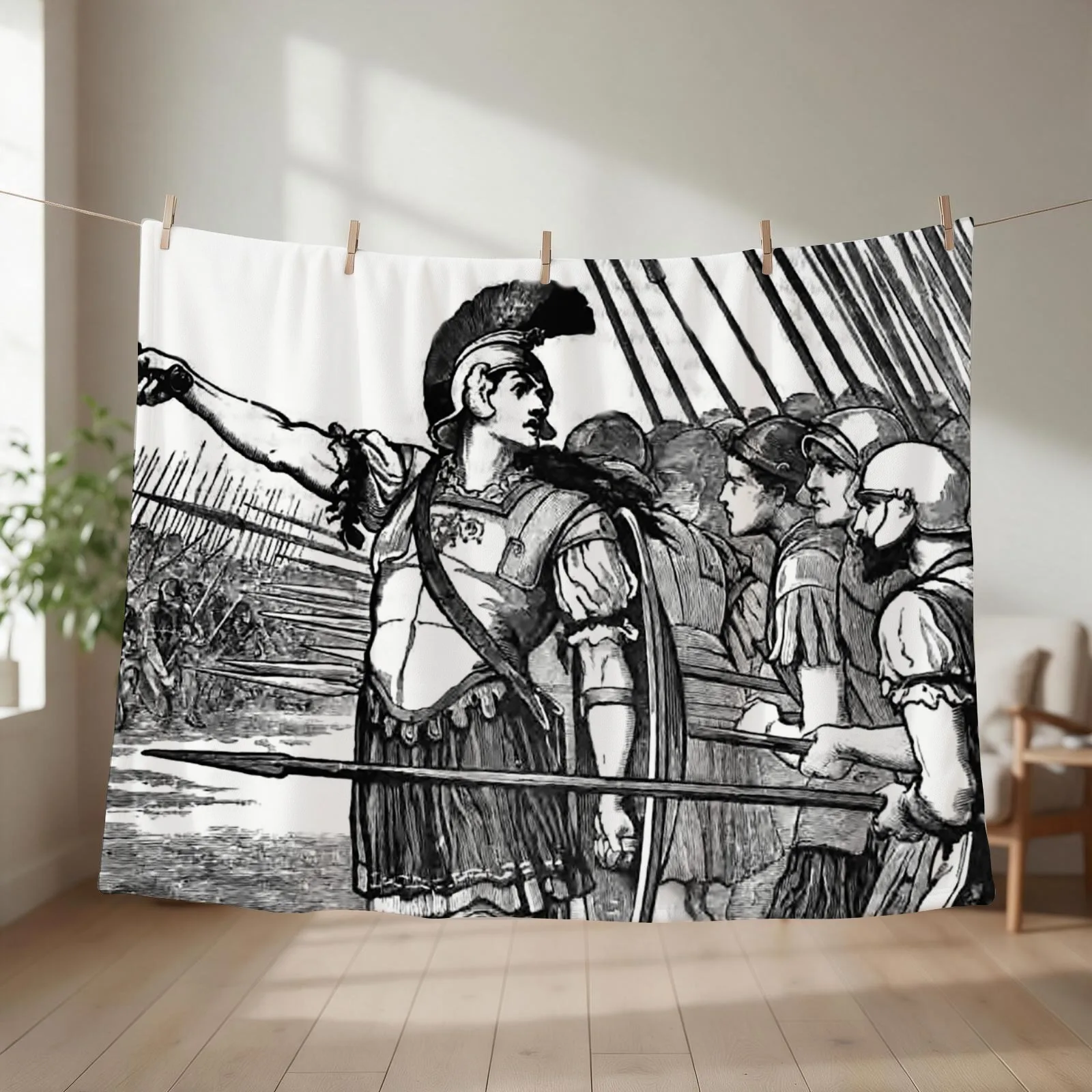 Pelopidas at the battle of Leuktra Ancient Greece Throw Blanket Winter beds Travel Sofa Bed linens Blankets