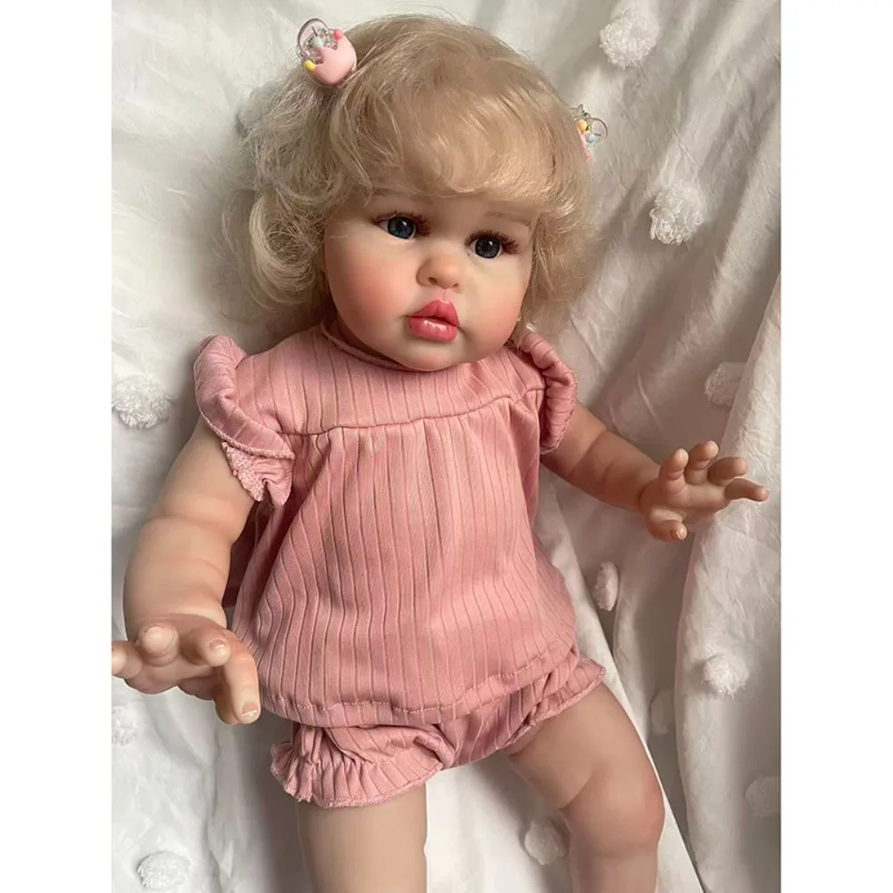 55CM 22 pollici Reborn Baby Doll Ellie Adorabile principessa Ragazza Pittura 3D Tono della pelle con vene visibili