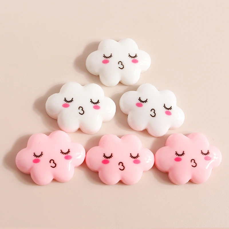 Leslie 10pcs Cute Resin Kissing Cloud Charms Flatback Cabochon for Hair Bows Decoration Diy Jewelry Making Accessories