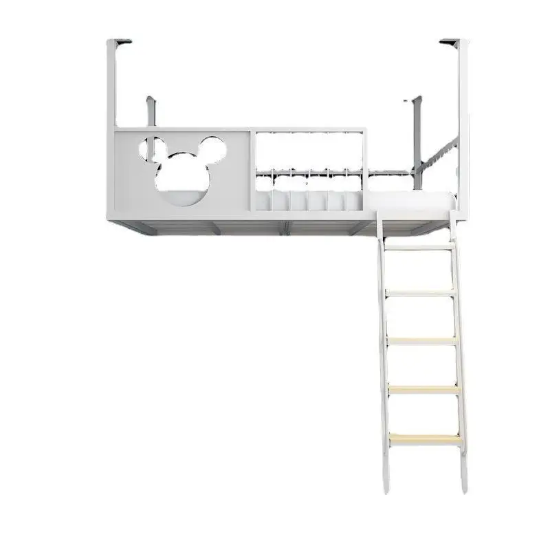 

Nordic elevated bed bed under the table small apartment wall children save space