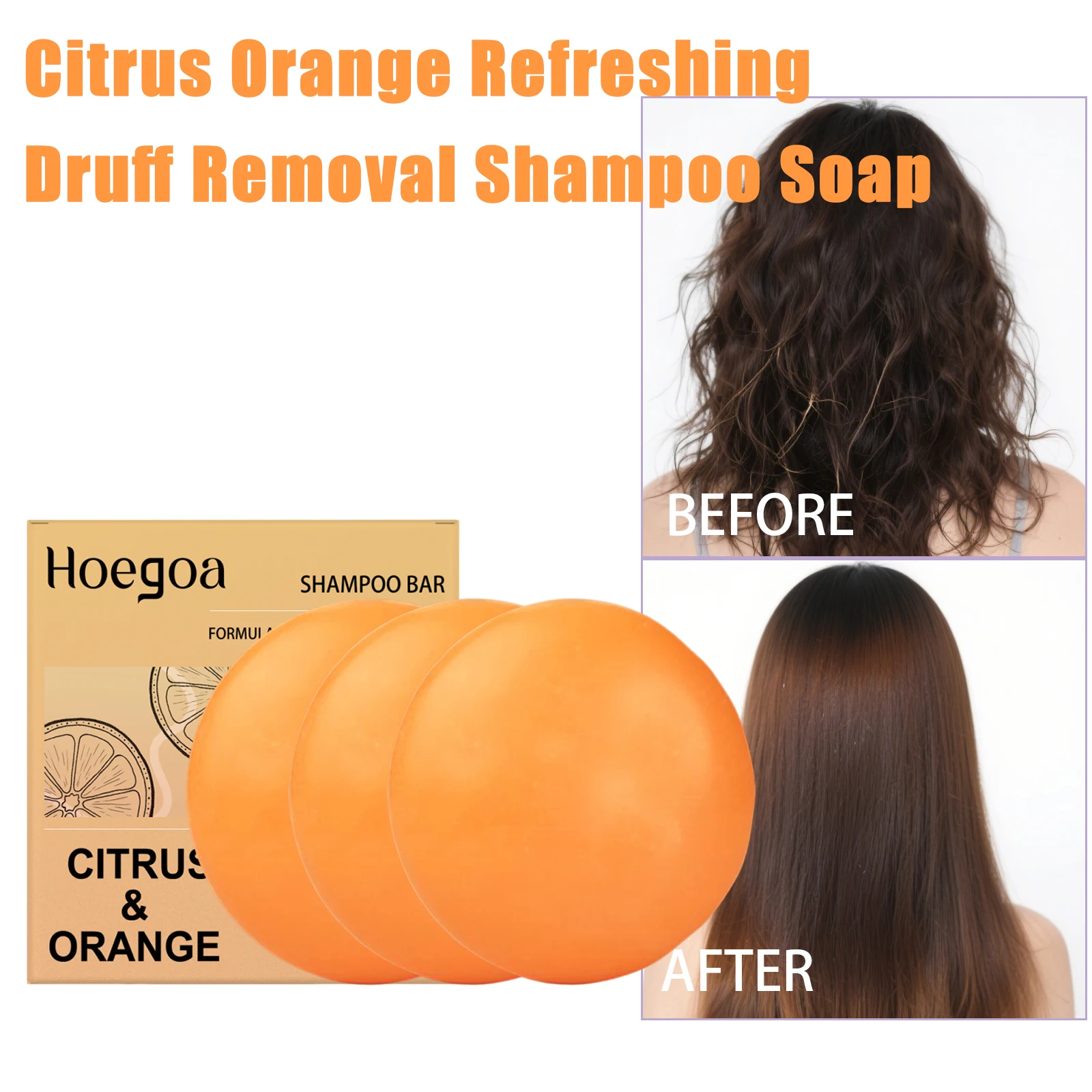 Hair Care Orange - Citrus Orange Hair Shampoo Bar Herbal