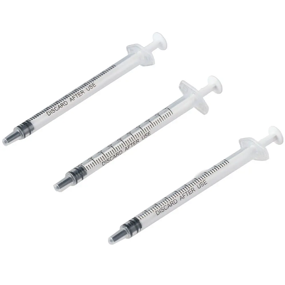 100PCS 1ml/cc Plastic Syringe No Needle with Cap Measuring Syringe Tools Individually Sealed Small Syringe
